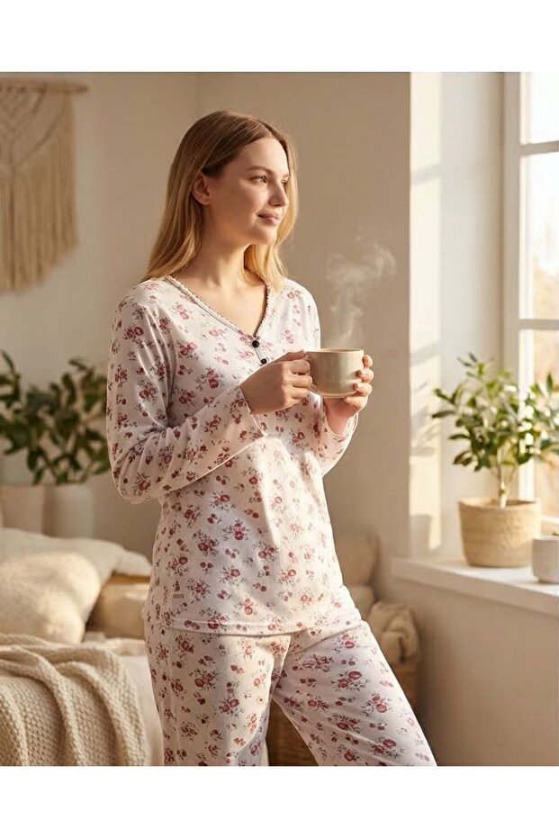 Women's Mom Pajama Set Summer Comfortable Fit Breathable Thin Soft Fabric Home Wear