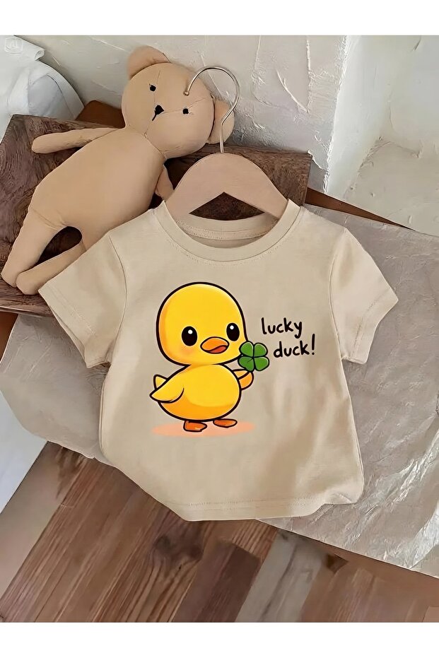 Lucky Duck Unisex Children's T-Shirt 3Gh4