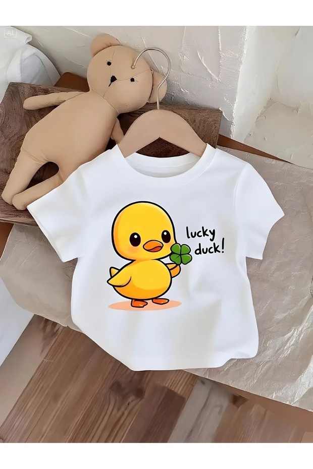 Lucky Duck Unisex Children's T-Shirt 3Gh4