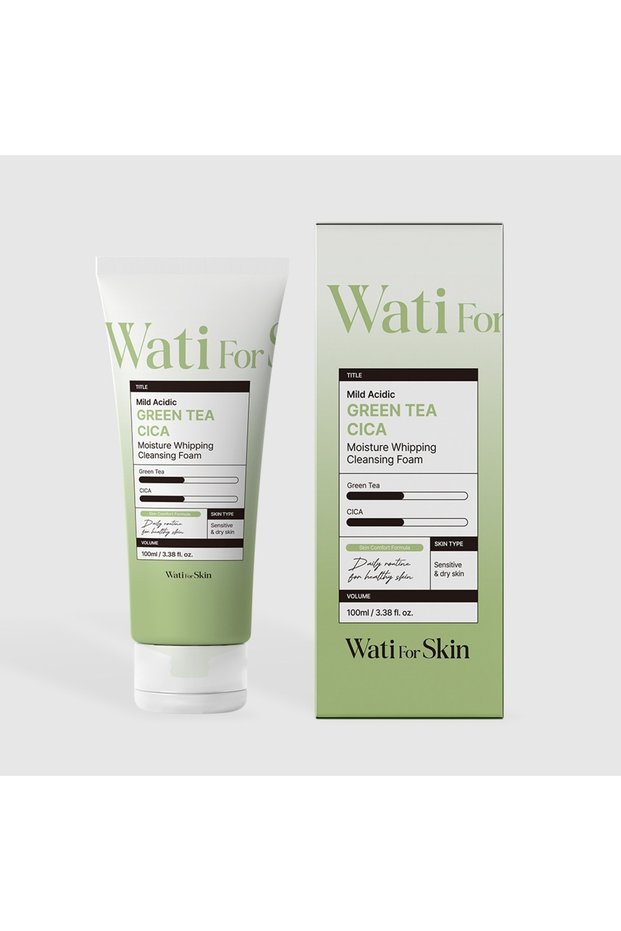 Mild Acidic Green Tea Cica Moisture Whipping Cleansing Foam (Lightweight Green Tea & Cica Facial Cleanser)