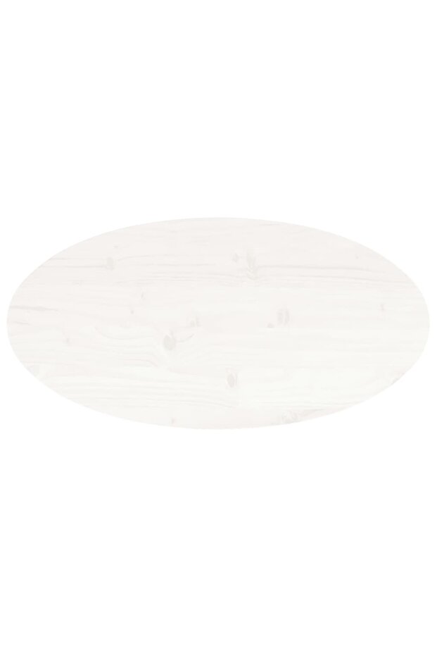 Table top, white, 70x35x2.5 cm, solid pine wood, oval - 3