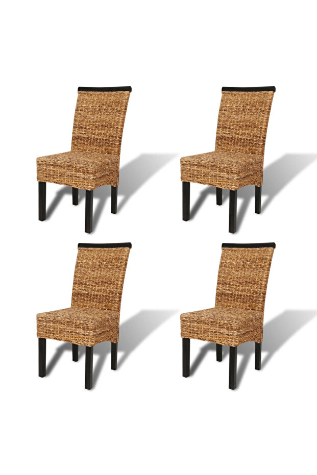 Kitchen chairs, 4 pcs., abaca & solid mango wood - 2