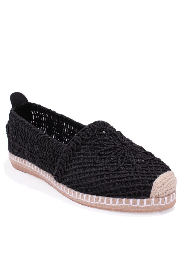 Dza07-115526703 Black Knitwear Daily Espadrilles Women's Shoes