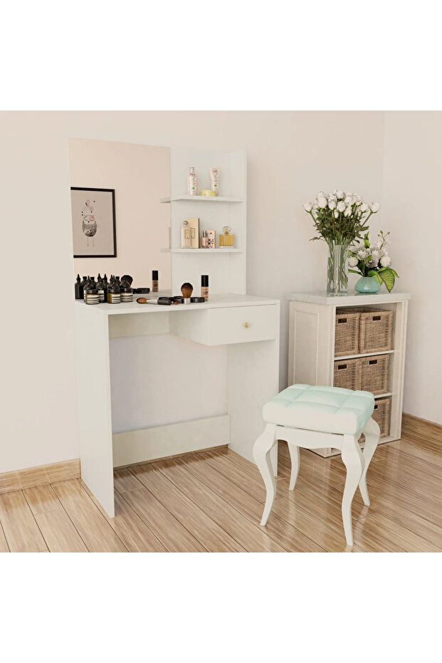Dressing table, chipboard, 75x40x141 cm, white - 1