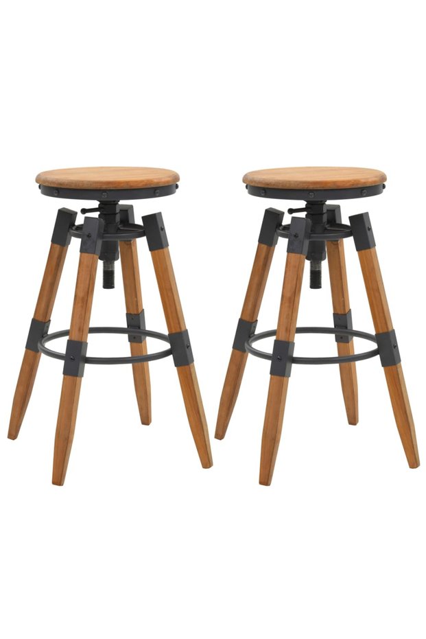 Bar stools, 2 pcs., solid fir wood