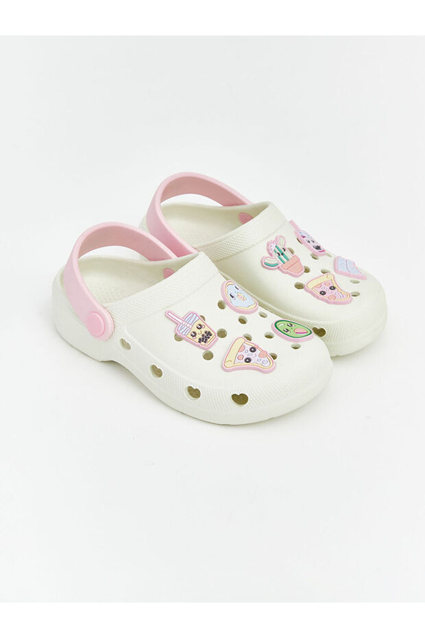 Vizyon New Season Ecru Ice Cream Printed Baby Girl Beach Sandals