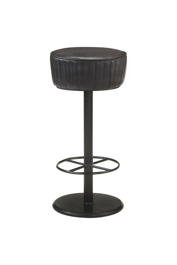 Bar stool, black, Genuine Leather