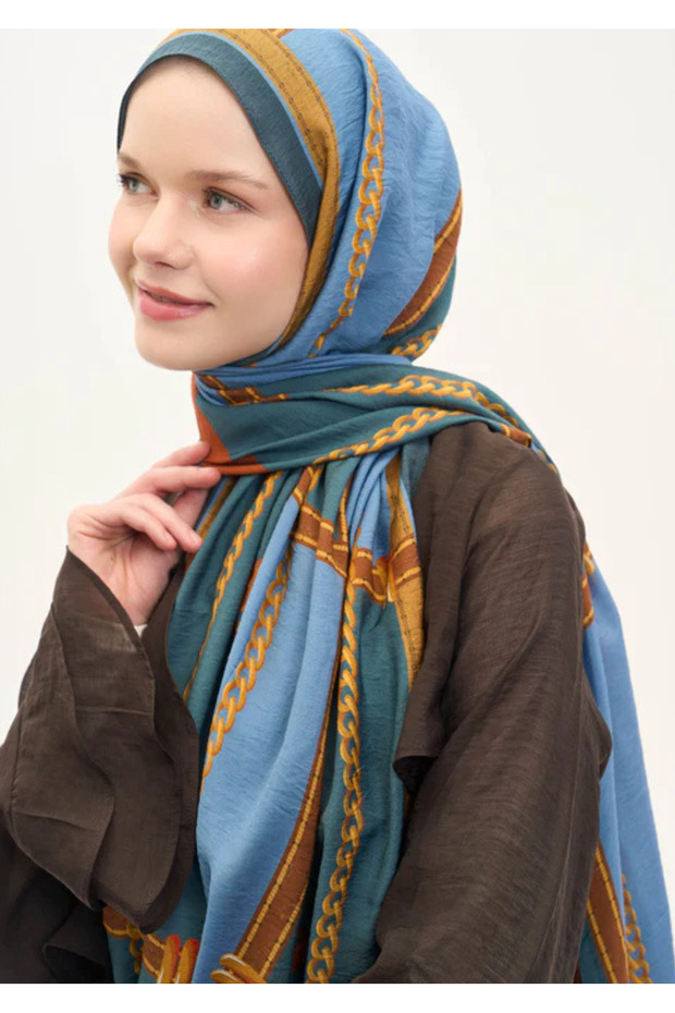 Urban Hours Large Chain Petrol Green Mayda Shawl 190X70