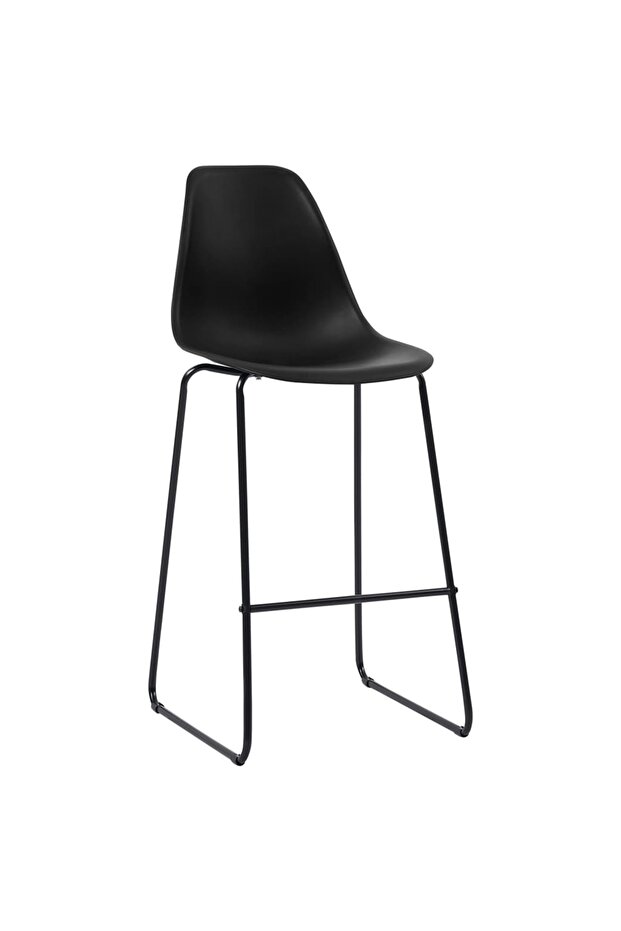 Scaune de bar, 2 buc., negru, plastic - 2