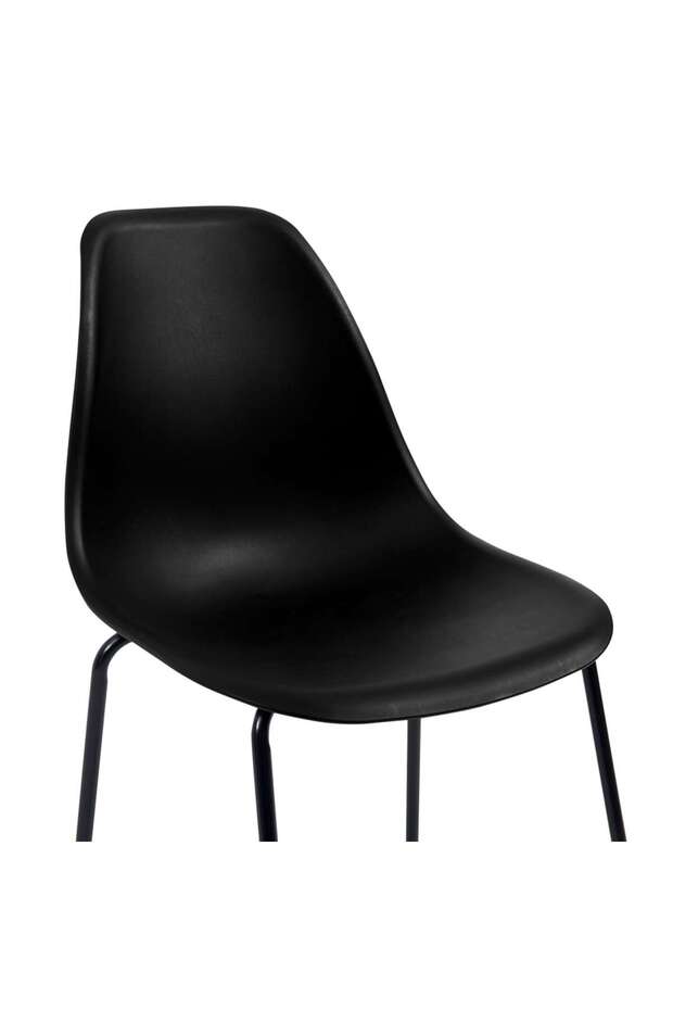 Scaune de bar, 2 buc., negru, plastic - 6