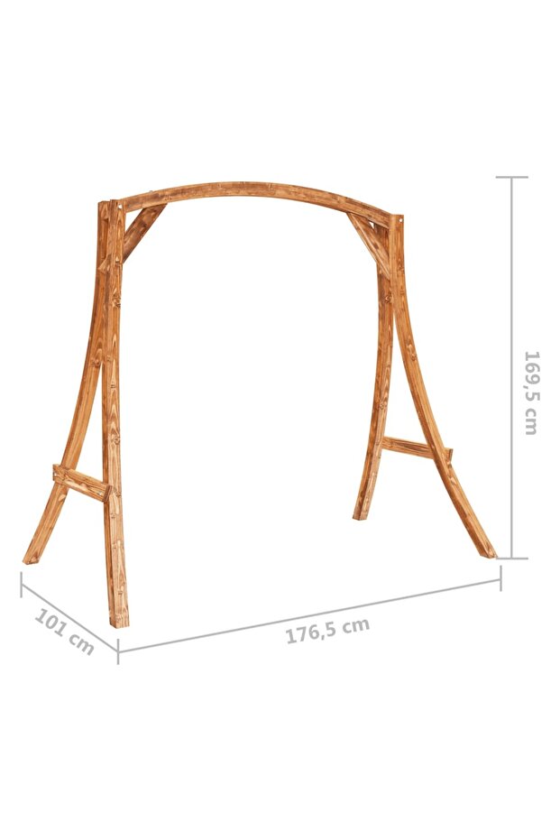 Swing frame, curved solid wood with teak finish - 5