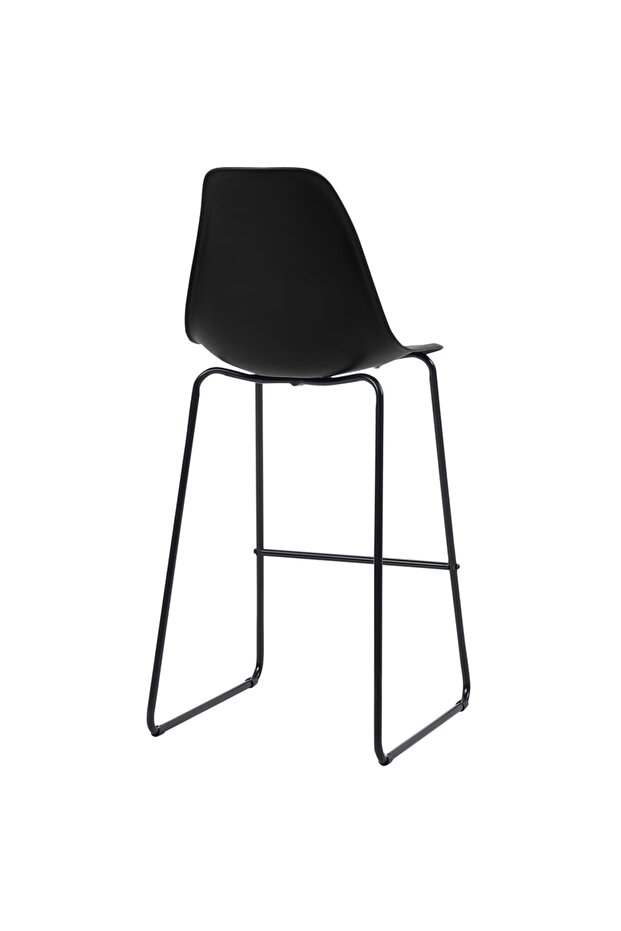 Scaune de bar, 2 buc., negru, plastic - 5