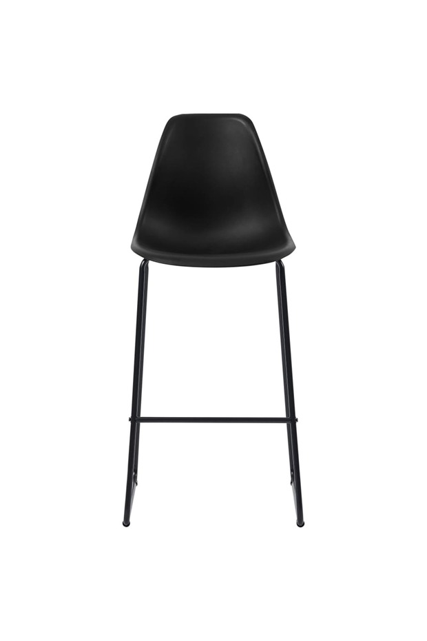 Scaune de bar, 2 buc., negru, plastic - 3