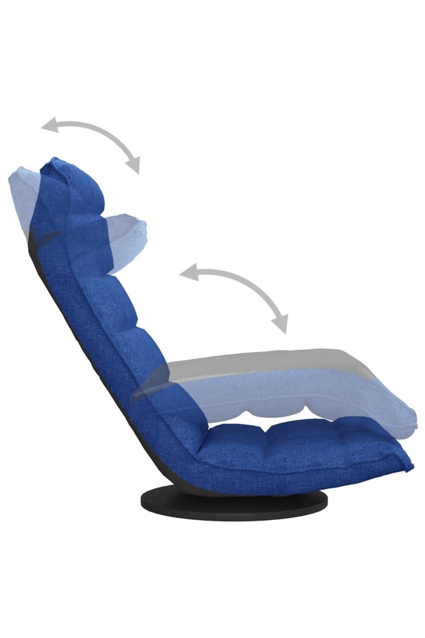 Scaun de podea pivotant, albastru, material textil - 6
