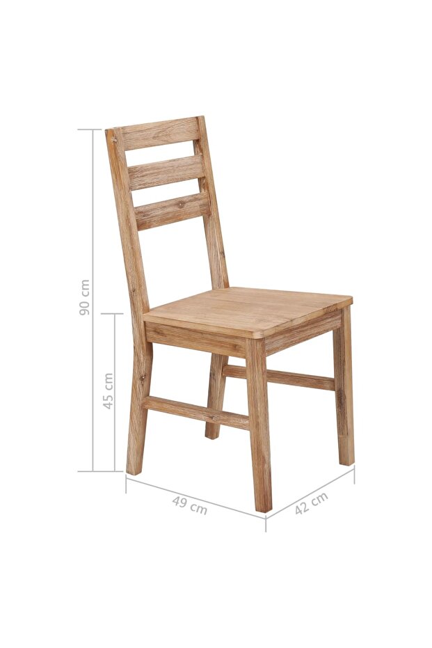 Kitchen chairs, 6 pcs., solid acacia wood - 6