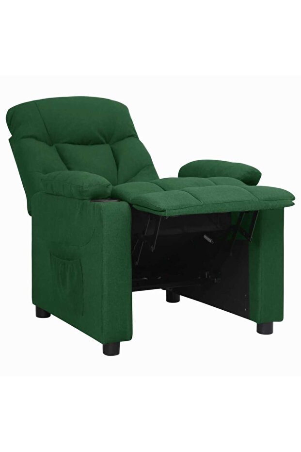 Fotoliu rabatabil, verde închis, material textil - 4