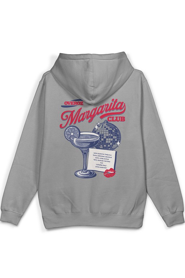 Barmen Margarita Sırt Printed Hooded Yarı Oversized Sweatshirt Gray Hoodie 1421