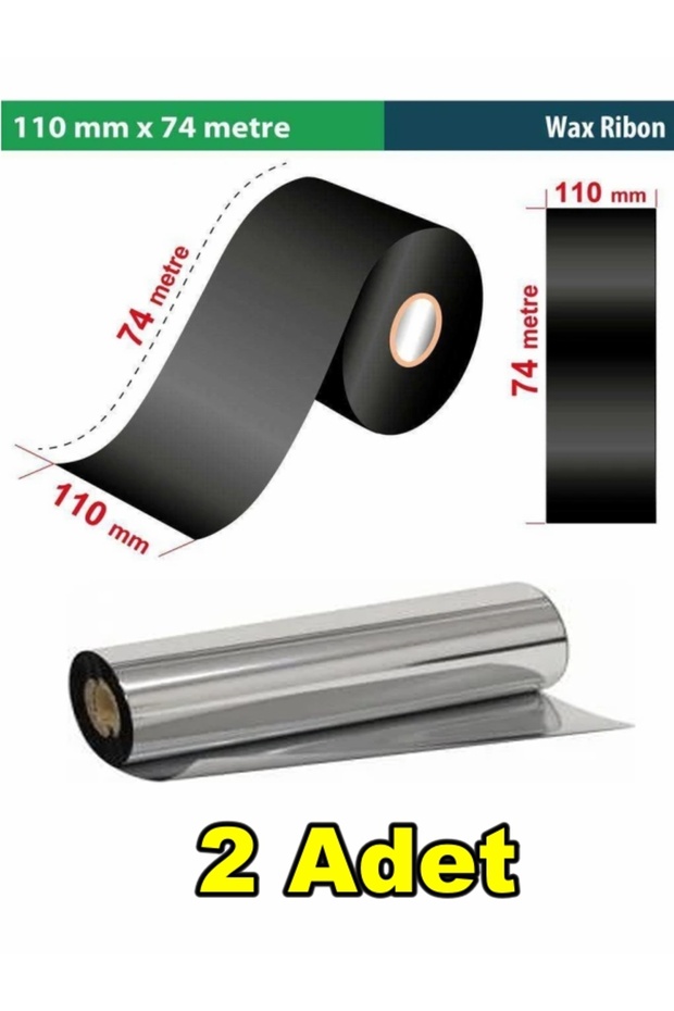 Datamax E-Class 110 mm X 74 Mt Wax Ribon Out 1/2 Inch (2 Pieces)
