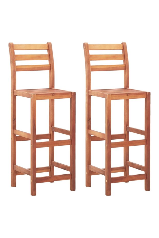 Bar stools, 2 pcs., solid acacia wood