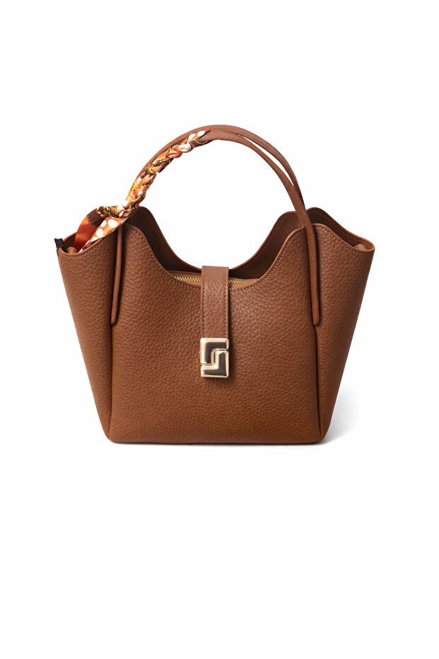 Women's Hand and Shoulder Strap with Scarf Accessory Bag
