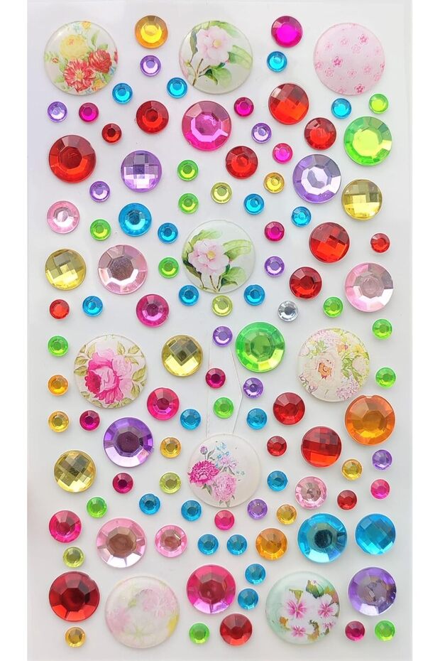 Giraffe Sticker Adhesive Hair, Face, Nail, Makeup Ornament Glittering Shiny (Patterned , Round Medium