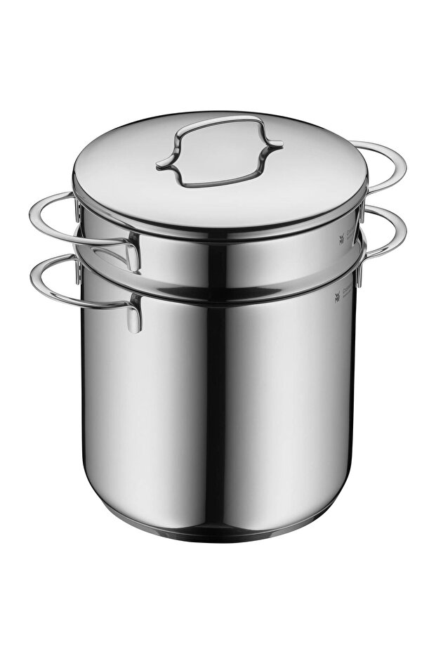 Mini Pasta Pot, 18 Cm, 3 L, with Metal Lid and Strainer Basket, Cromargan ® High Quality