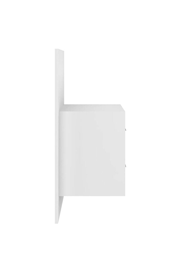 Headboard with cabinets, white, processed wood - 5