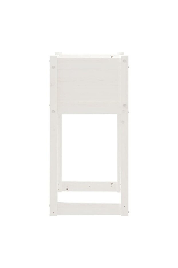 Planter, white, 40x40x81 cm, solid pine wood - 5