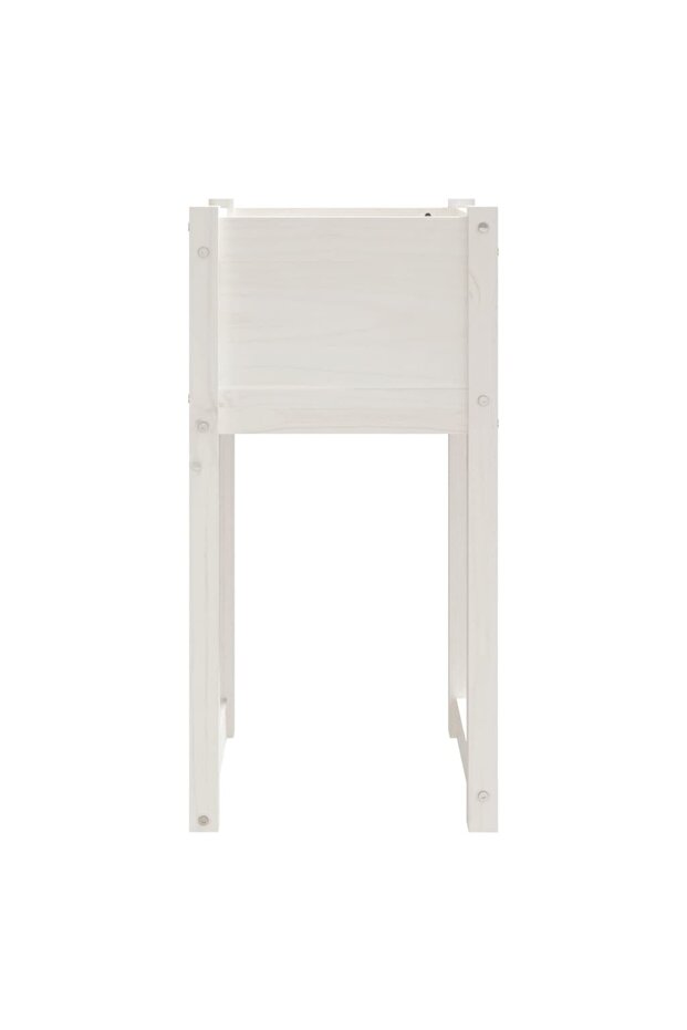 Planter, white, 40x40x81 cm, solid pine wood - 4