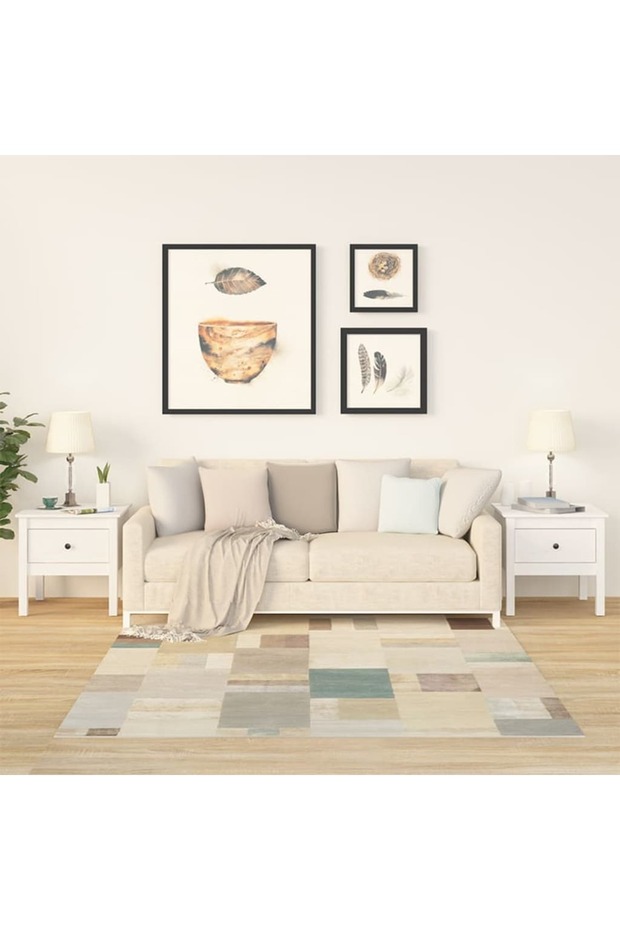 Side tables, 2 pcs., white, 50x50x49 cm, solid pine wood - 1