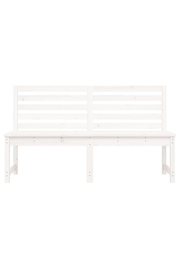 Garden bench, white, 157.5 cm, solid pine wood - 4
