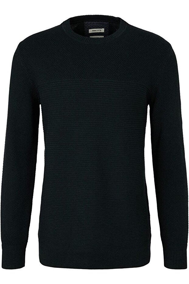 Pullover Basic Structured Knit Pullover Strickpullover - 1