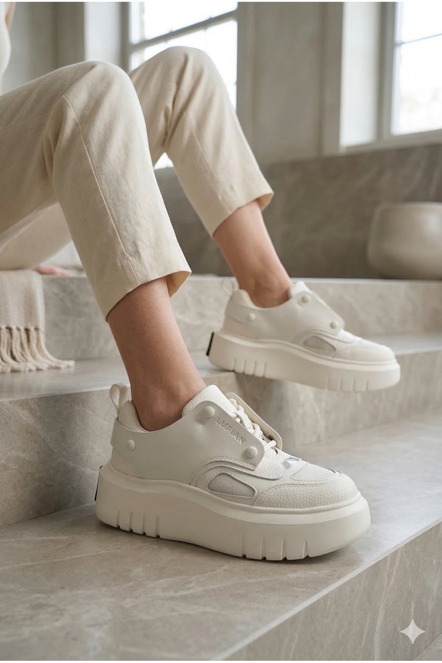 122230013 Icy Sneaker Women's Casual Comfort High Eva Sole Sports Shoes Off-White