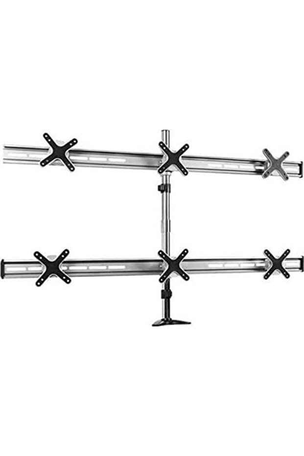 I-View ET01-C06 Six Monitor Desktop Stand, Clamp Type