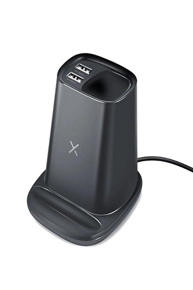Multifunctional Pen Holder with Wireless Charger & Dual USB Outputs
