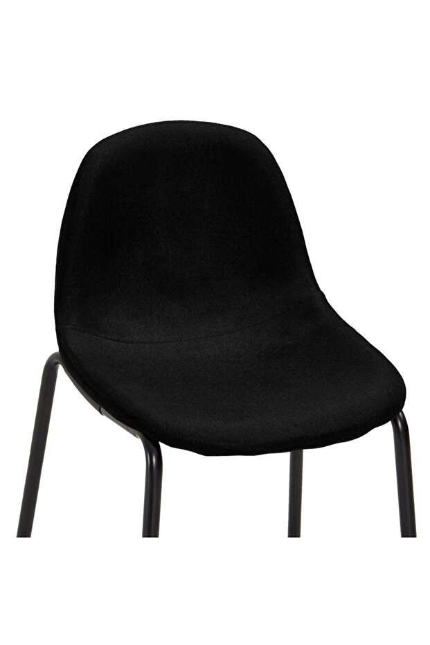 Bar stools, 4 pcs., black, fabric - 5