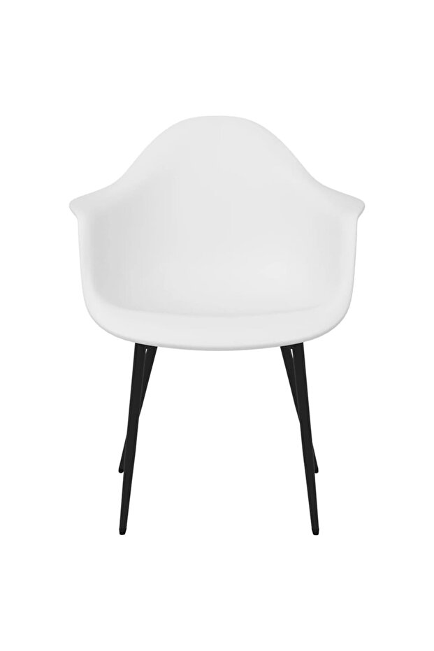 Dining chairs, 2 pcs., white, PP - 4