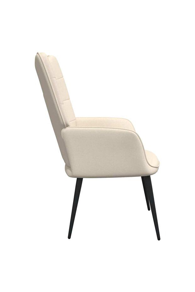Scaun de relaxare, crem, material textil - 3