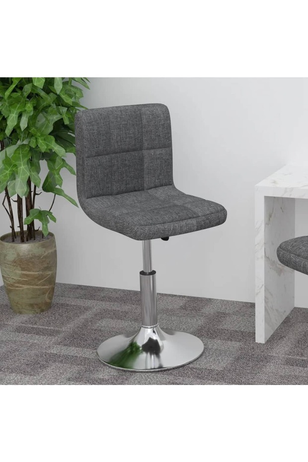 Swivel bar stool, dark grey, fabric