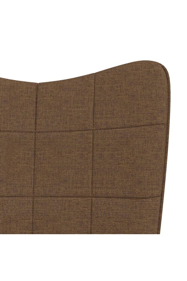 Scaun balansoar cu taburet, maro, textil - 5