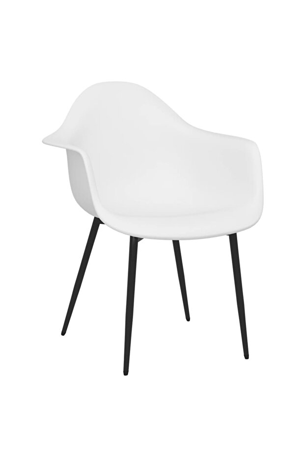 Dining chairs, 2 pcs., white, PP - 3