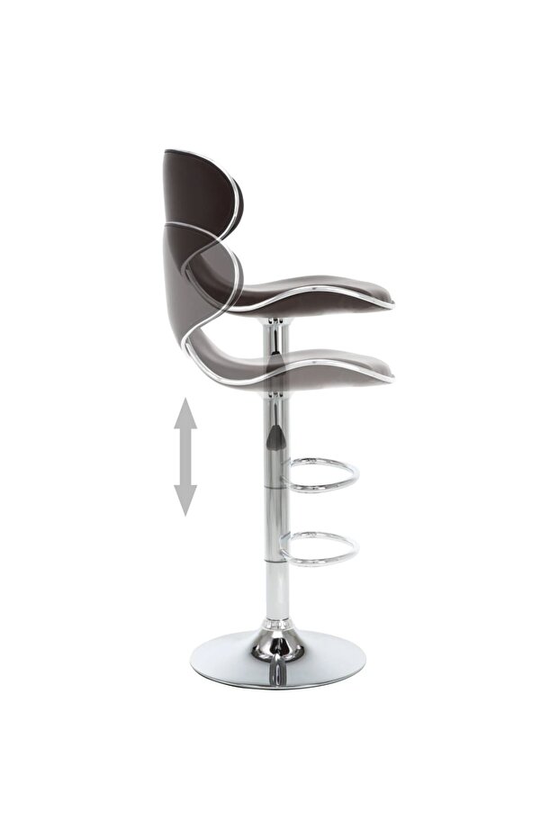 Bar stools, 2 pcs., brown, eco- Leather - 5