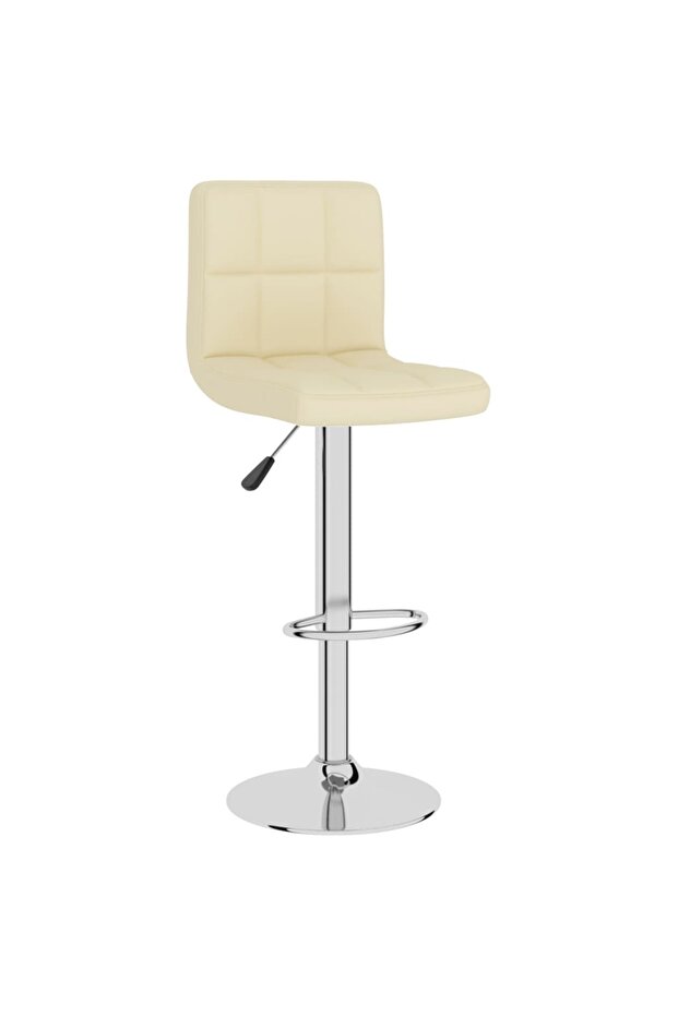 Scaun de bar, crem, material textil - 2