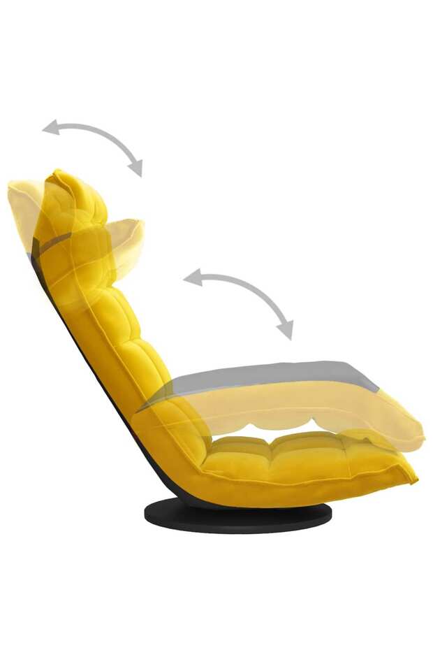 Scaun de podea pivotant, galben, catifea - 6