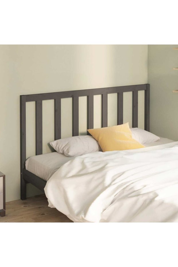 Bedside table, gray, 156x4x100 cm, solid pine wood