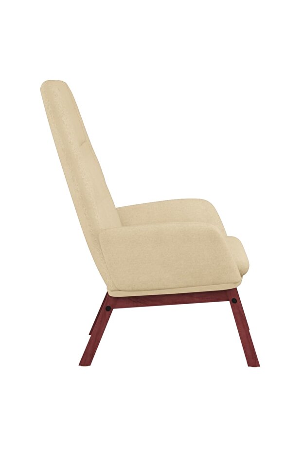Scaun de relaxare, crem, material textil - 4