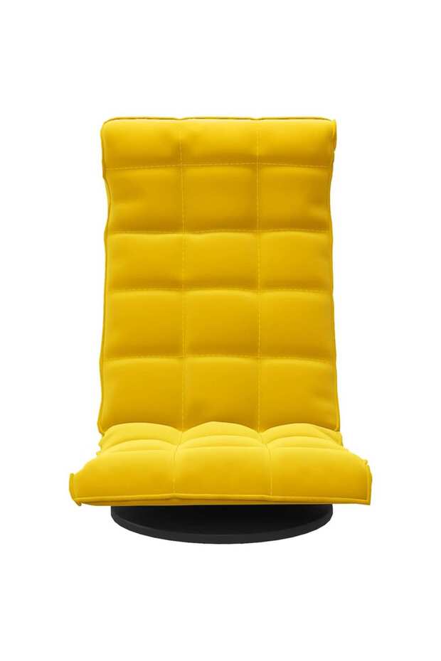 Scaun de podea pivotant, galben, catifea - 3