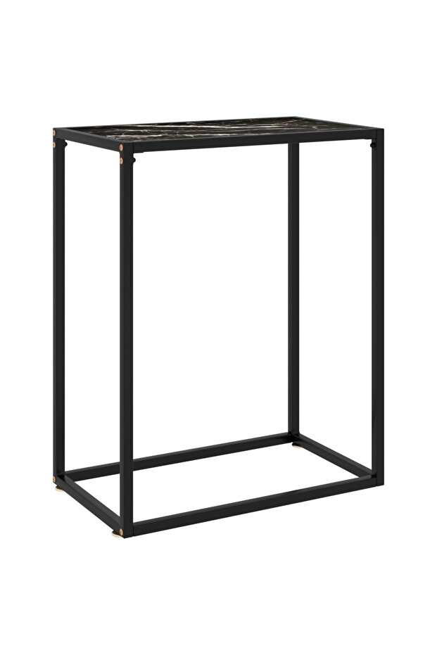Console table, black, 60x35x75 cm, tempered glass
