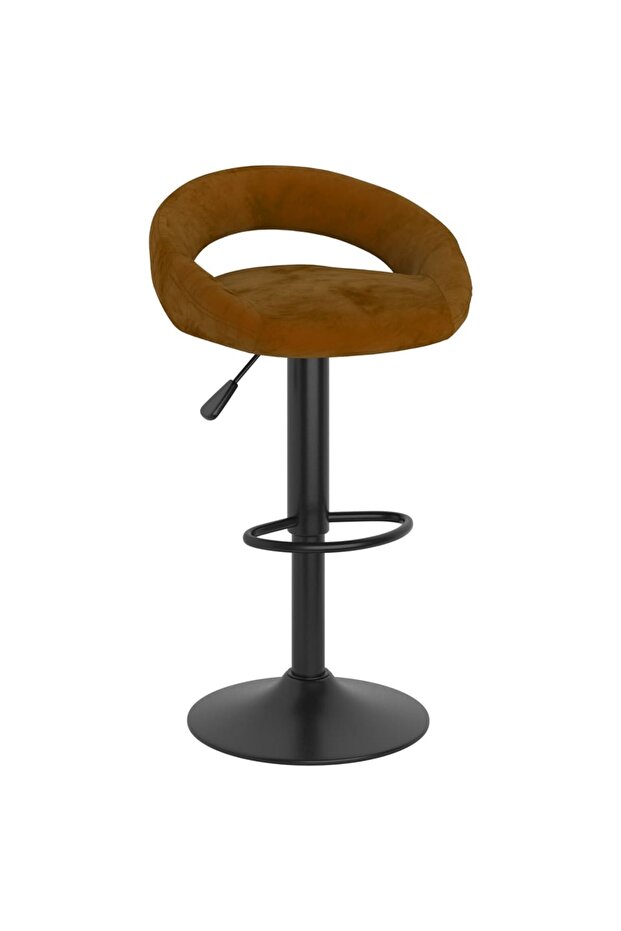 Bar stools, 2 pcs., brown, Velvet - 3
