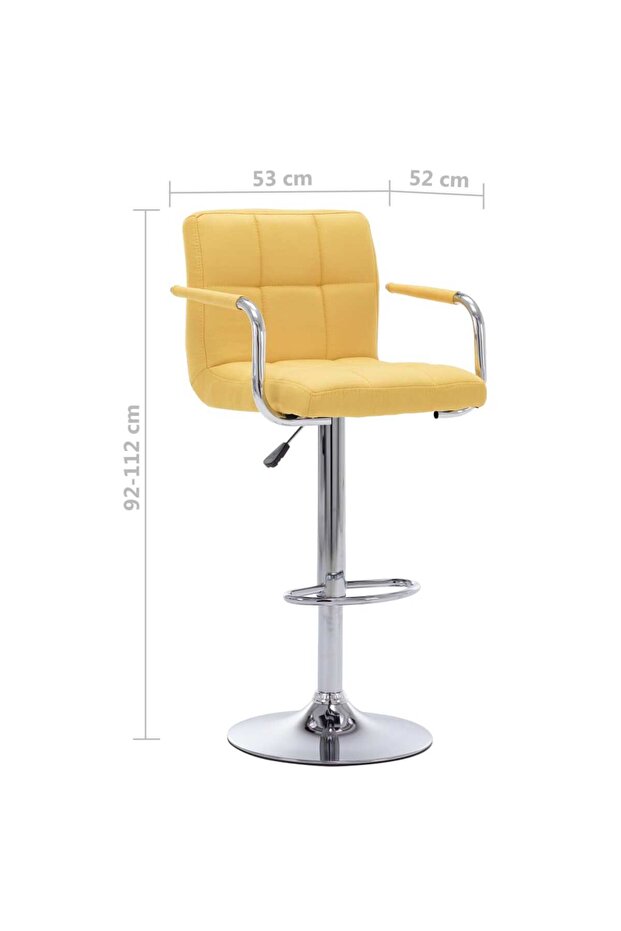 Scaun de bar, galben, material textil - 7